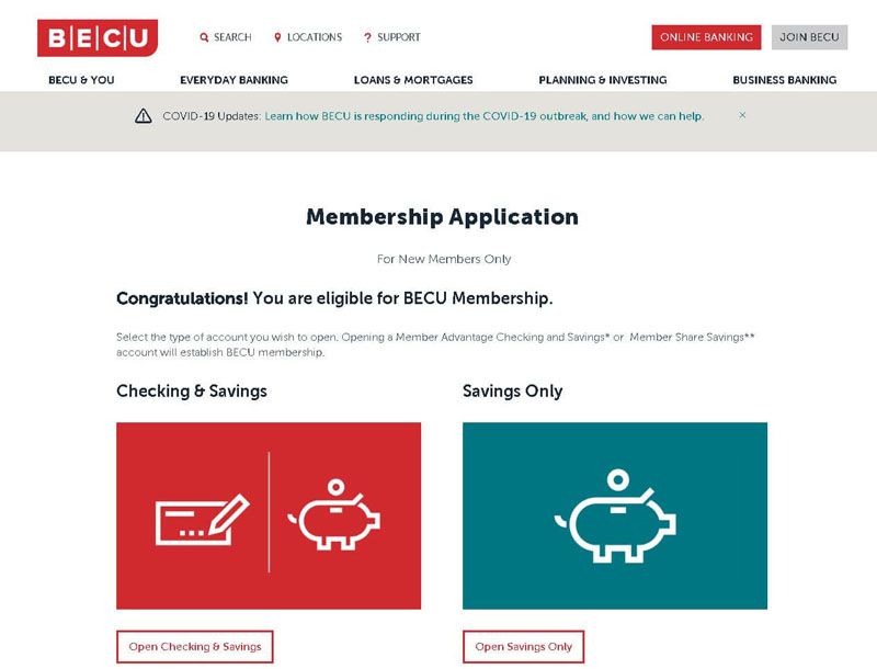 becu membership application