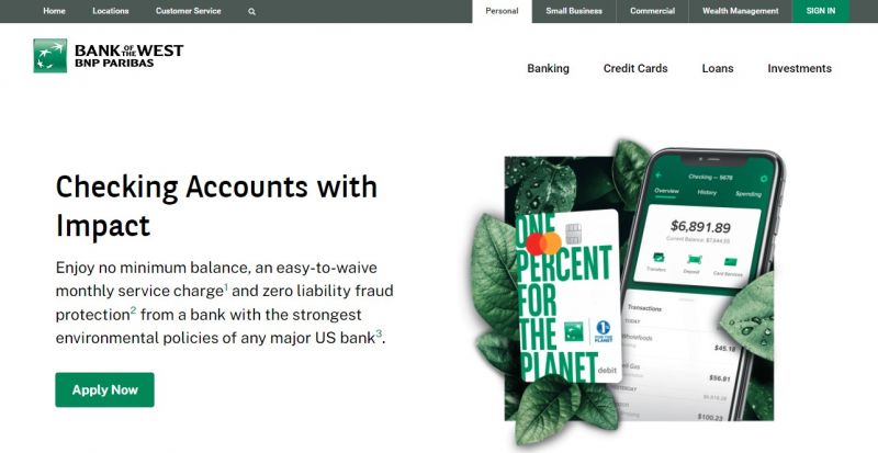 Bank of West HomePage